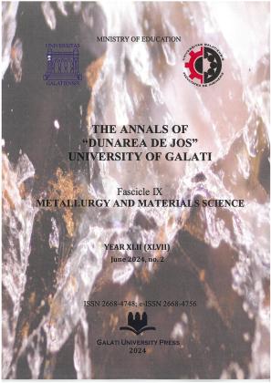 Cover for The Annals of „Dunarea de Jos” University of Galati, Fascicole IX  Metallurgy and materials: An. XLIII (XLVIII), NR. 1 (2025)