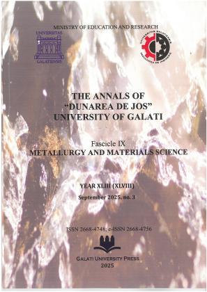 Cover for Analele Universității "Dunărea de Jos" din Galați. Fascicula IX, Metalurgie și știința materialelor: An. XLIII (XLVIII), nr.3 (2025)