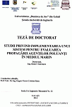 Cover for Studii privind implementarea unui sistem pentru evaluarea propagării agenţilor poluanţi în mediul marin: teză de doctorat