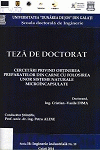 Cover for Cercetări privind obţinerea preparatelor din carne cu folosirea unor sisteme naturale microcapsulate: teză de doctorat