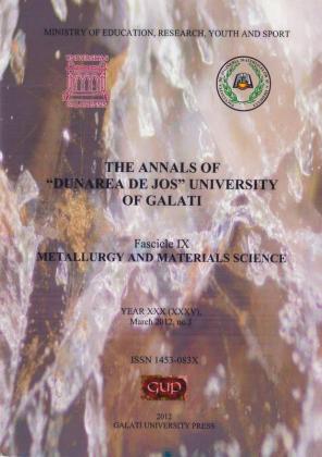 Cover for The Annals of „Dunarea de Jos” University of Galati, Fascicle IX, Metallurgy and Materials Science