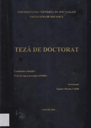 Cover for Cercetări privind roţile dinţate cu transmitere variabilă a mişcării: teză de doctorat