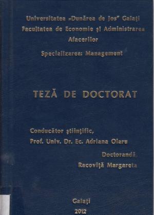 Cover for Managementul performanței activităților desfășurate  în cadrul rețelelor multinaționale de hoteluri  cu reprezentanță în România: teză de doctorat