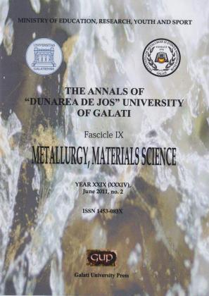 Cover for The Annals of „Dunarea de Jos” University of Galati, Fascicle IX, Metallurgy and Materials Science