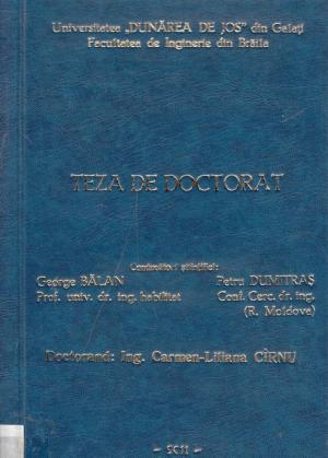 Cover for Cercetări privind utilizarea generatoarelor sonice în tehnologia de tratare a apei brute: teză de doctorat