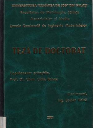 Cover for Materiale nanostructurate cu aplicaţii în obţinerea membranelor pentru purificarea apelor: teză de doctorat