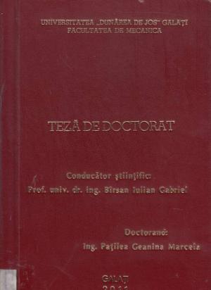 Cover for Studii asupra comportării etanşărilor cu manşetă de la cilindrii pneumatici cu tijă din materiale polimerice: teză de doctorat