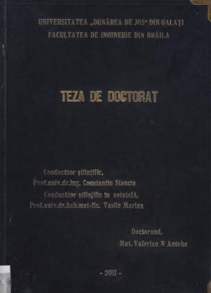 Cover for Modelarea matematică a indicatorilor de calitate a corpurilor de apă de suprafaţă şi a apelor uzate: teză de doctorat