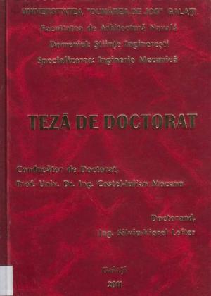 Cover for Contribuţii la calculul structurilor navale, confecţionate din plăci armate cu fibre de sticlă, la solicitări dinamice de impact: teză de doctorat