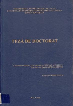 Cover for Studiu comparat privind specificitatea managementului carierei în sistemul judiciar: România versus alte state membre U. E.: teză de doctorat