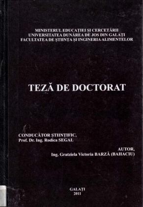 Cover for Influenţa procesărilor biotehnologice asupra calităţii nutriţionale şi senzoriale ale legumelor uscate: teză de doctorat