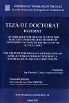 Cover for Optimizarea performanței creșterii puietului unor specii  de sturioni în condițiile unui ecosistem recirculant  de acvacultură: teză de doctorat