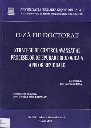 Cover for Strategii de control avansat al proceselor de epurare biologică a apelor reziduale: teză de doctorat